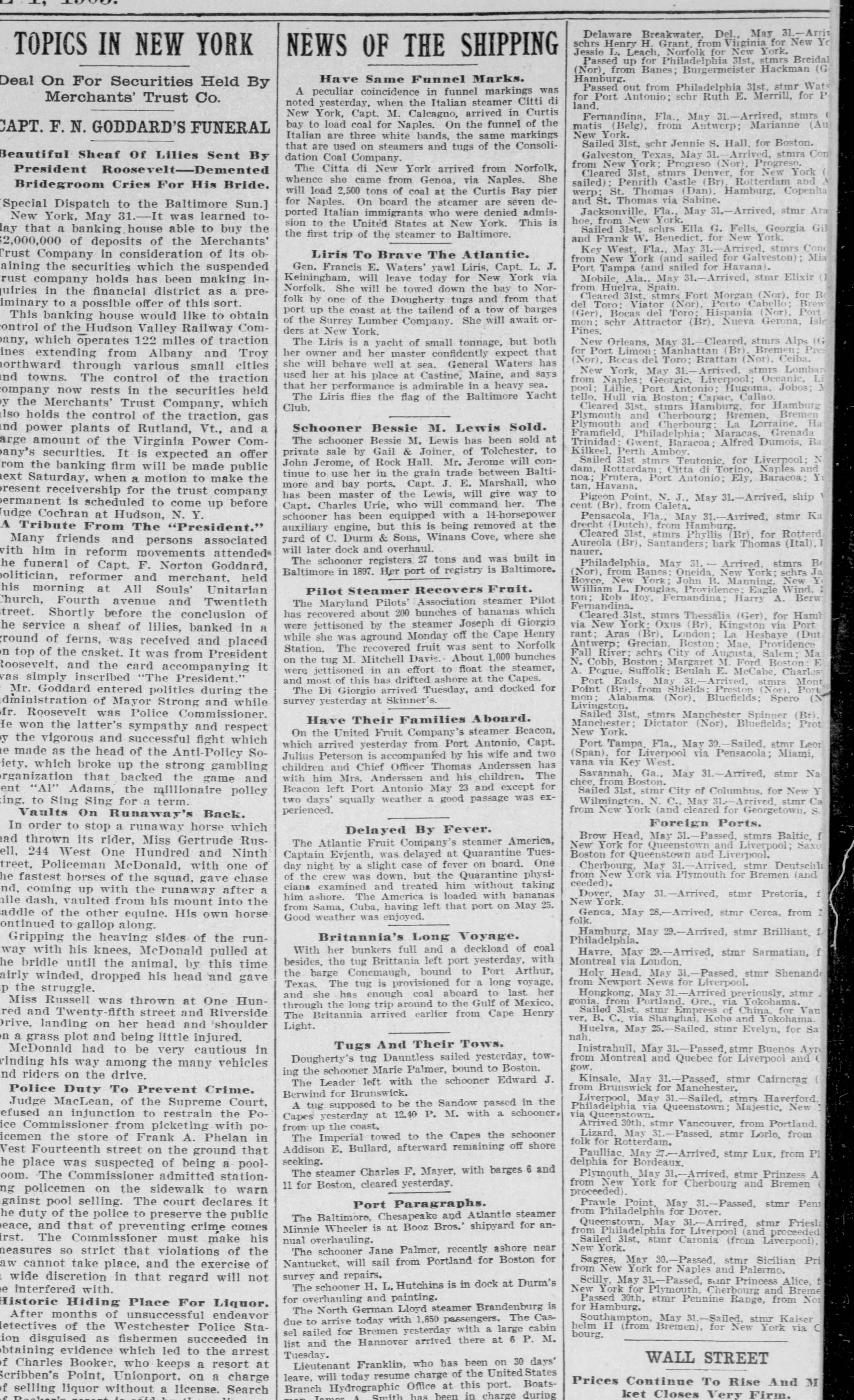 Bessie M. Lewis newspaper article